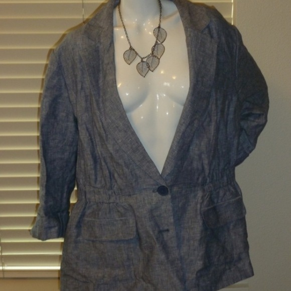 sejour Jackets & Blazers - NWOT Blue linen blazer